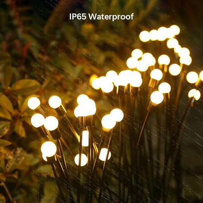 2 Pack Solar Lights Outdoor Firefly Style - Waterproof Outdoor Solar Light with 6 LEDs, Decorative Garden Decor for Yard, Patio, Pathway