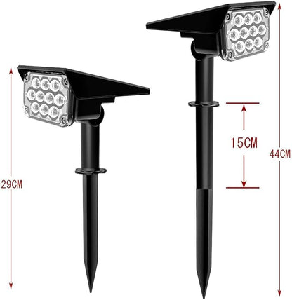 T-SUNUS 20 LED Solar Spotlights, IP65 Waterproof 2-in-1 Outdoor Solar Landscape Light for Yard Garden Driveway Porch Walkway Pool Patio 2 Pack Cold White