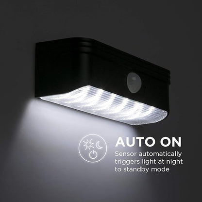 Home Zone Security Solar Step Lights - Motion Sensor LED Outdoor Deck and Step Lights with No Wiring Required, 2-Pack, Black (ELI0989V)