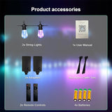 96FT Outdoor String Lights, DIY Infinite Colors, Music Sync Dimmable, WiFi Alexa/Google Assistant Compatible | Lumora