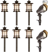 hykolity 8 Pack Low Voltage LED Landscape Kits, 12V Pathway Flood Light Kits, 10W 390LM and 3.4W 155LM Wired for | Lumora