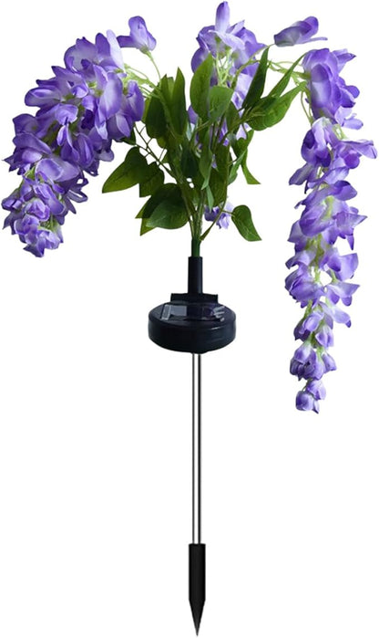 Solar Garden Lights Outdoor Waterproof Decorative Solar Lights Outdoor 1 Pack with Wisteria Flower Garden Decor Yard Patio Lawn, Gifts for Mother's Day Mom Women (Purple)