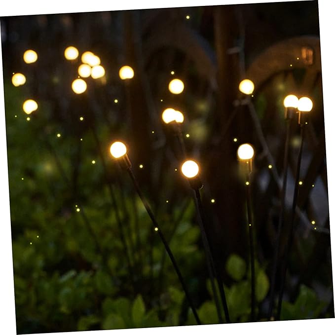 Veemoon 2pcs Solar Garden Lights High Conversion Solar Panel Outdoor Decor for Gardens Patios and Yards Function Decorative Lanterns Warm Light
