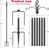 10 Ft Height 1 Inch Diameter String Light Poles StringLight Stand with Hooks Metal Poles for Outside Patio Yard | Lumora
