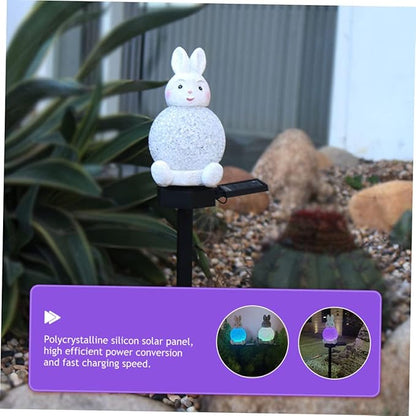 Led Rabbit Garden Decor Solar Pathway Lights Landscape Lighting Driveway Lights Changing Outdoor Lamp