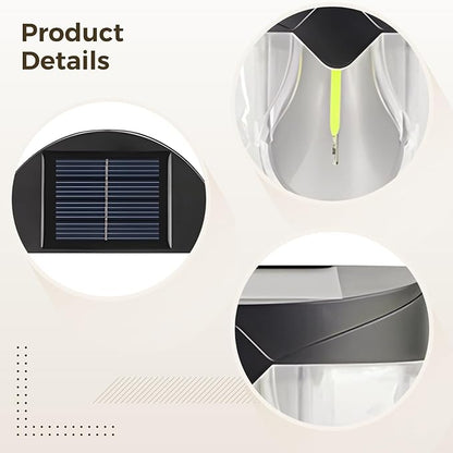 Solar Fence Lights for Yard Patio Deck Steps Fence Post, 8 Pack Semi-Circle Design, Waterproof Abs Outdoor Garden Wall Lights, Solar Powered Landscape Lighting, Decorative Path Lights