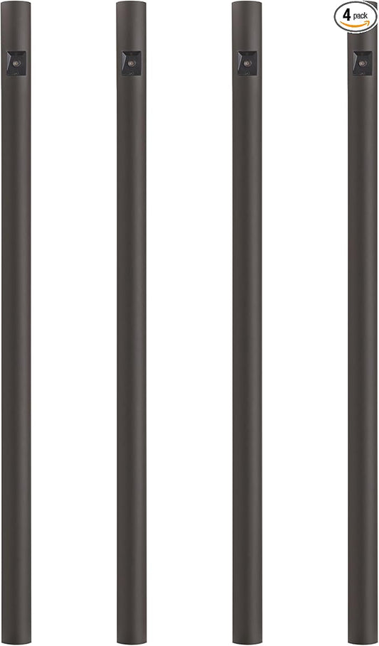 Solus 7-Foot Direct Burial Lamp Post – Aluminum Outdoor Light Pole with Dusk-to-Dawn Sensor – Fits 3" Fixtures – Black, Bronze, or White – Made in USA (Bronze, Set of 4)