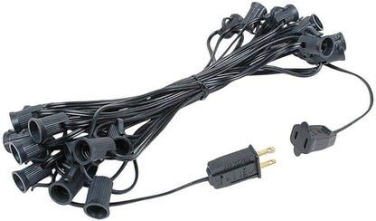 G40 Patio String Lights with 25 Orange Globe Bulbs - Hanging Garden String Lights - Vintage Backyard Patio Lights - Outdoor String Lights - Market Cafe String Lights - Black Wire - 25 Foot