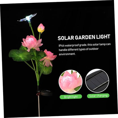 HANABASS Color Changing Solar Lotus Lights Dragonfly Waterproof LED Garden Decor for Outdoor Lighting Solar Pathway Lights for Landscape Decoration
