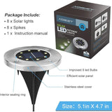 Aogist Solar Ground Lights, LED Garden Disk Lights In-Ground Outdoor Landscape Lighting for Lawn Patio Pathway Yard | Lumora