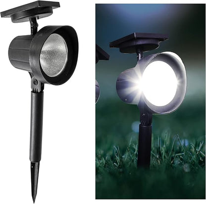 Crosslight Outdoor Solar Warm White LED Weatherproof Spot Light for Gardens, Walkways, Patios and Yards - 15 Lumens (2-Pack)