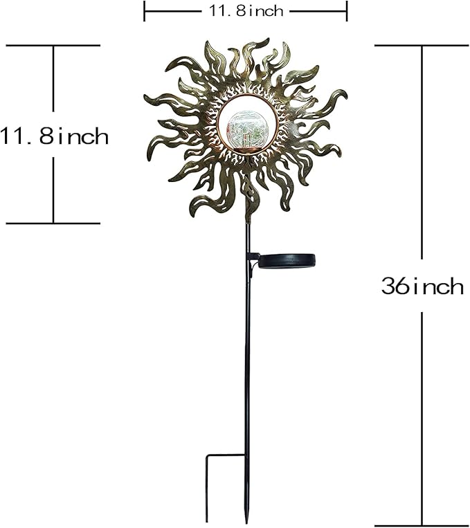 Solar Lights Outdoor Garden Decor Solar Powered Sun Lantern for Yard, Patio,Lawn or Pathway Sun Decorations Crackle | Lumora
