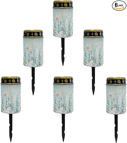 Flower Solar Flameless Lights Outdoor Solar Lights Waterproof Solar Powered Fairy Lights for Outside Landscape Lighting Pathway Lights Red Rose Lantern Solar Walkway Lights Outdoor
