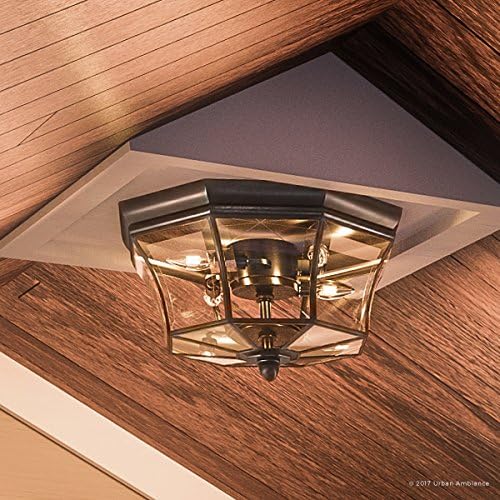 Urban Ambiance Luxury Colonial Outdoor Ceiling Light, Medium Size: 8" H x 15.25" W, with Tudor Style Elements | Lumora