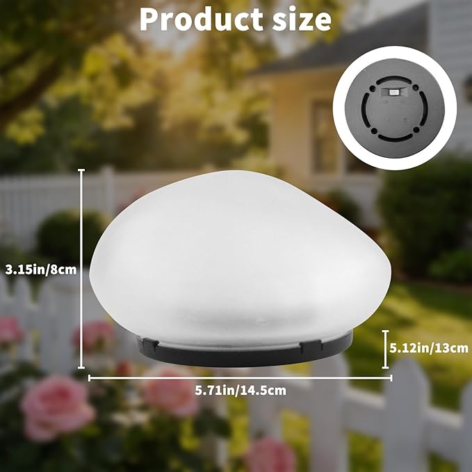 Solar Powered Outdoor Lights - Waterproof Garden Path Lighting, Pebble Shape Landscape Lights for Yard, Lawn | Lumora