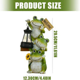 Solar Powered Frog Garden Decor with Lantern, 11.6 Inch Cute Outdoor Frog Statue LED Light – Automatic Solar Light | Lumora