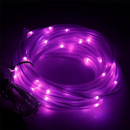 Solar Rope Lights, 23ft 50LED Waterproof Copper Tube Wire String Lights for Garden,Yard, Path, Fence, Stairs, Backyard, Patio Decorative (Purple)