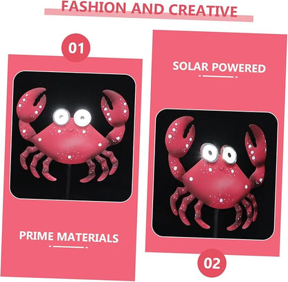 VICASKY Crab Lamp for Fairy Garden Solar Pathway Light Patio Decorative Lantern