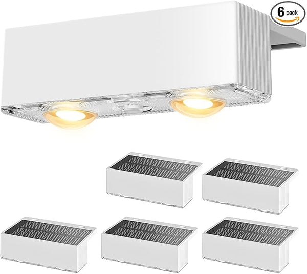 NIORSUN Solar Fence Lights,6 Pack Deck Light,Led Outdoor Lights Warm White + RGB Wall Lights Waterproof,Solar | Lumora