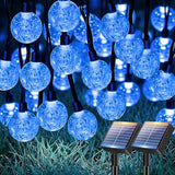 btfarm 2 Pack Solar String Lights Outdoor, Total 98FT 100 LED Crystal Globe
