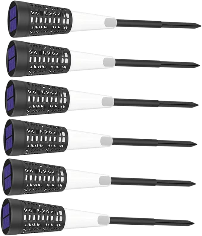 6pcs Solar Garden Pathway Lights Outdoor Solar Patio Stake Lamps for Decoration Easy Installation for Front Backyard Use