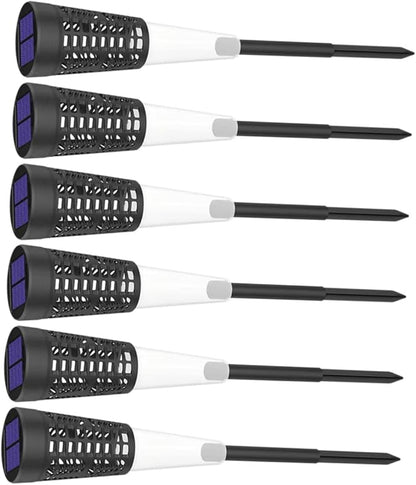 6pcs Solar Garden Pathway Lights Outdoor Solar Patio Stake Lamps for Decoration Easy Installation for Front Backyard Use