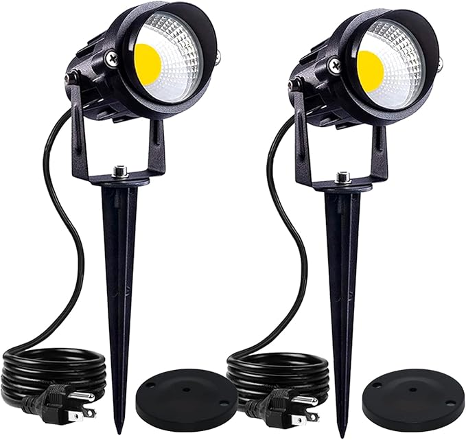 HANNAHONG 5W AC120V Landscape Up Down Spot-Light with Spiked Stand and Base, COB LED for Lawn Garden | Lumora