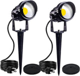 HANNAHONG 5W AC120V Landscape Up Down Spot-Light with Spiked Stand and Base, COB LED for Lawn Garden | Lumora