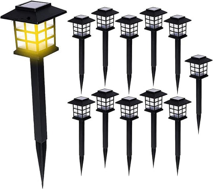 VaygWay 12 Pack Bright Solar Pathway Lights - Premium Quality Waterproof Outdoor Solar Powered Lamp Lights for Garden, Walkway LED Lamp- Perfect for Patio, Lawn, Yard, Driveway, Landscape
