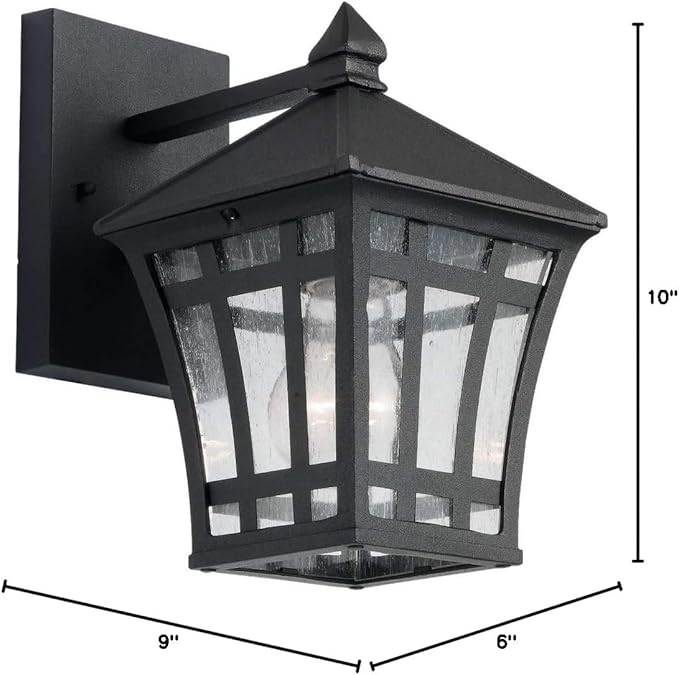 Generation Lighting 88131-12 Herrington One - Light Outdoor Wall Lantern Outside Fixture, Black | Lumora
