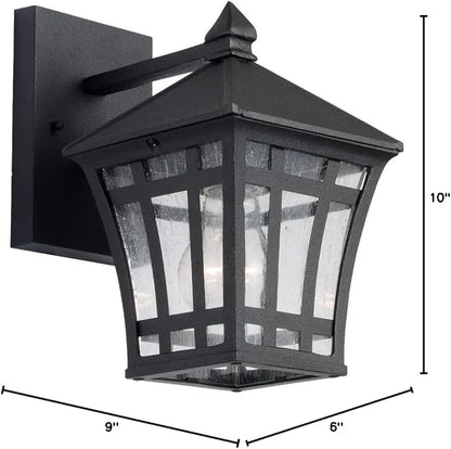 Generation Lighting 88131-12 Herrington One - Light Outdoor Wall Lantern Outside Fixture, Black