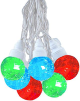 10 Foot LED G40 Sparkle Outdoor Patio String Lights with 10 Multi Globe Bulbs – Market Bistro Café Hanging String | Lumora