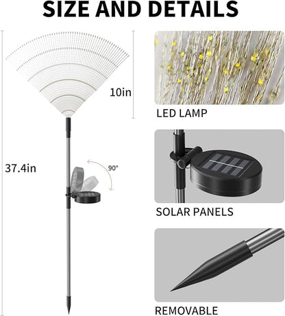 Solar Garden Lights Outdoor Waterproof (2 Pack),Solar Landscape Lighting,420LED Firework,Lights for Garden, Pathway, Party & Christmas,Multicolor