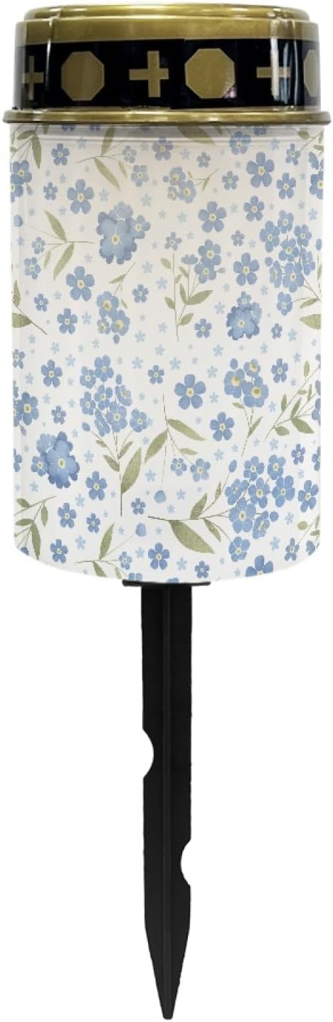Blue Floral Solar Garden Stake Lights Outdoor Pathway Lights Landscape Lighting LED Solar Lantern,Solar Powered Fairy Lights for Outside Warm White Stoplight,Wall Lights Auto On/Off