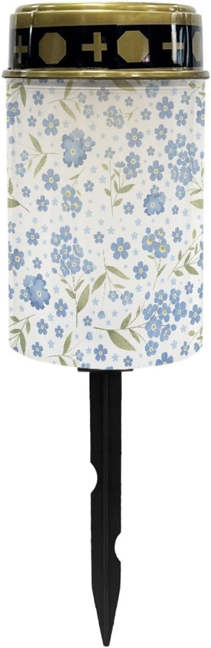 Blue Floral Solar Garden Stake Lights Outdoor Pathway Lights Landscape Lighting LED Solar Lantern,Solar Powered Fairy Lights for Outside Warm White Stoplight,Wall Lights Auto On/Off