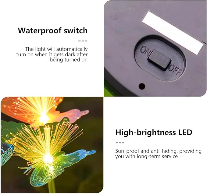 Waterproof Solar Pathway Lights, Solar Flowers Decorative Lights for Garden Patio Porch Flower Bed Decorations, Housewarming Gifts