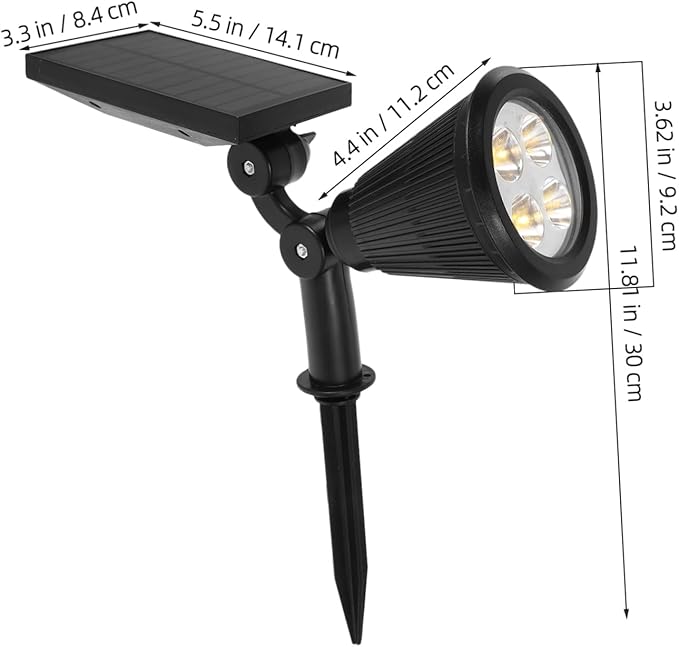 Kisangel Outdoor Solar Lights Lighting Modes Solar-Powered Spotlight Landscape Lighting Led Landscaping Lights for | Lumora