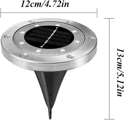 Solar Lights Garden Solar Ground Lights Solar Powered with 8 LED Solar Disk Lights for Pathway Yard Walkway Patio Lawn Path 12PCS