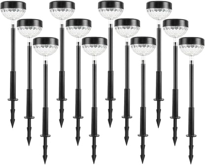 Solar Pathway Lights Outdoor, Color Changing+8 Fixed Color (Warm White, Cool White, Colored) Solar Lights Outdoor, Bright Solar Powered Garden Light (12)