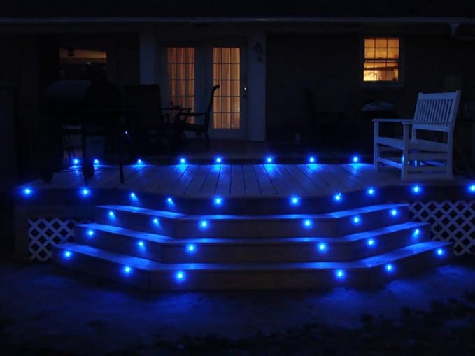 Sumaote LED Deck Lights Kit RGBW 20pcs Φ1.22 Low Voltage Recessed Deck Lamp In-ground Lights Waterproof Outdoor Yard Path Stairs Steps Landscape Decor, Multicolor & Warm White Lighting, Black Shell