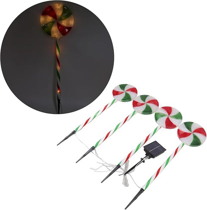 EVTSCAN Outdoor Christmas Decorative Solar Lights, with 8 Modes, LED Christmas Decor Marker Lights, for Holiday, Xmas, Walkway, Sidewalk, Garden,Yard
