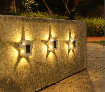 Ulalaza 3Pcs Solar Decking Lights RGB+ Changing Solar Step Lights Outdoor Waterproof Stair Lights for Fence, Deck Patio, Front Door, Stair, Yard & Driveway Path Warm White