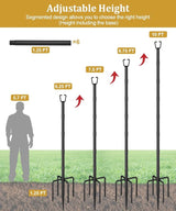 10FT String Light Poles for Outdoor Decor, Sturdy Light Pole with Fork, Adjustable Metal Posts for Outside Patio | Lumora