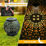 Brizled Solar Lantern Lights, 2 Pack Outdoor LED Hanging Lantern Lights with Star Projection, Warm White Solar Garden Lighting Retro Table Lanterns Light Waterproof for Garden Patio Courtyard Path