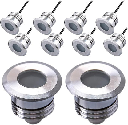 LED Deck Handrail Light 10-Pack, Low Voltage DC 12 Volts Recessed Stair Handrail Lighting,IP68 Waterproof Outdoor Curved Surface Fence Light