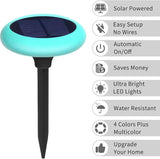Solar Garden Pathway Lights Color Changing LED Disc Stakes 6 Pack Outdoor Landscape Lighting for Yard Park Walkway | Lumora