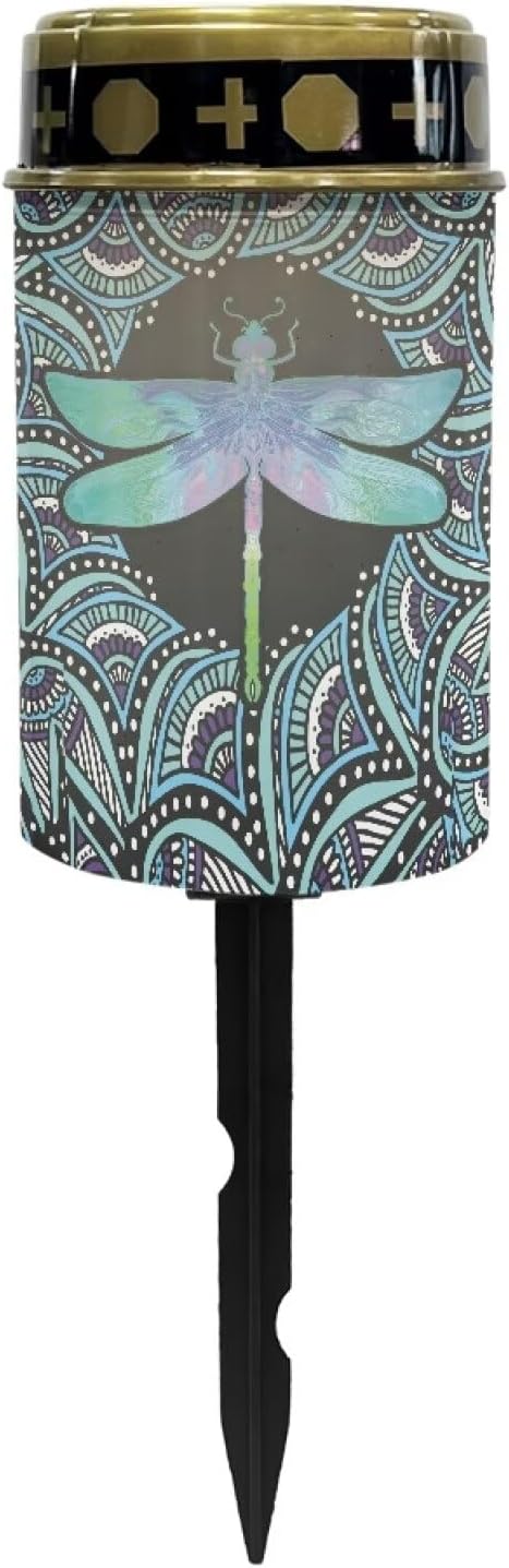 Dragonfly Pattern Solar Stake Lights Waterproof Guardian Solar Lights Driveway Markers Solar Walkway Lights Sympathy Remembrance Memorial Gift for Grave Ornaments Garden Decor