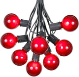 100 Foot G50 Outdoor Patio String Lights with 125 Red Globe Bulbs – Indoor Outdoor String Lights – Market Bistro | Lumora