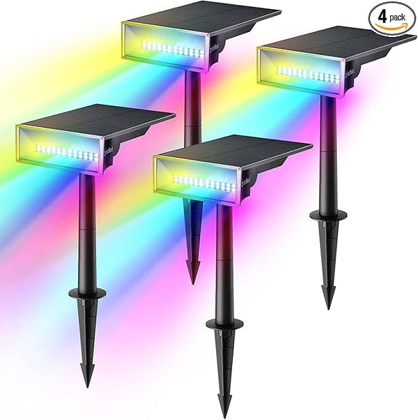 Consciot Solar Spot Lights Outdoor, Adjustable 170° Solar Outdoor Light, 7 Multicolored Garden Light Waterproof | Lumora