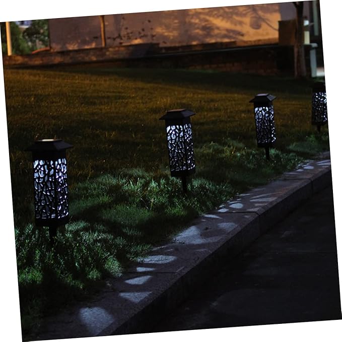 LIFKOME 6pcs Solar Garden Lights Stakes Landscape Lights Ground Easy Installation for Patio Garden Event Decor